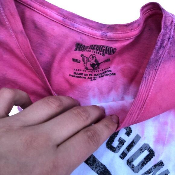 TIE Dyed True Religion Shirt Small Big Chief V Neck - Picture 6 of 9